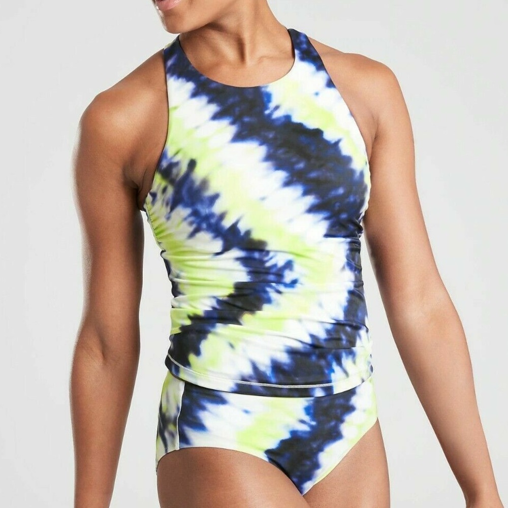 Athleta Tie Dye High Neck Tankini Swim Top